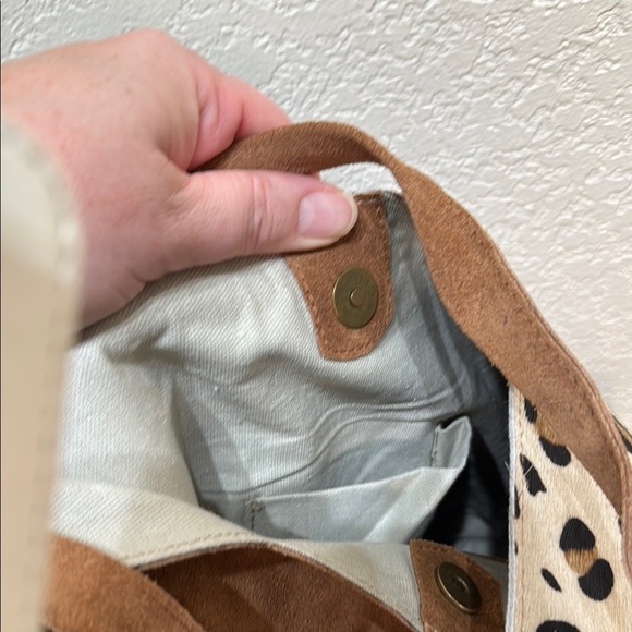 Leopard Print Faux Hair Tote, Travel or Makeup Bag, and Pouch Set - Picture 7 of 12